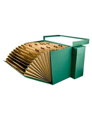 MARIOLA CAJA DE TRANSFERENCIA CARTÓN FORRADO EN GELTEX C/ CLASIFICADOR A-Z/1-31 FOLIO DOBLE VERDE