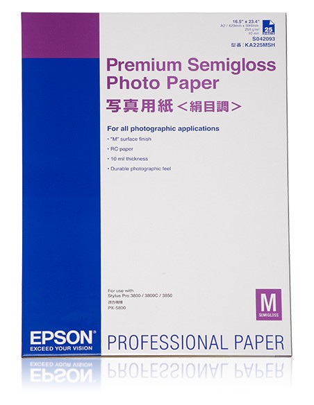 Premium Semigloss Photo Paper, DIN A2, 250 g/m², 25 hojas