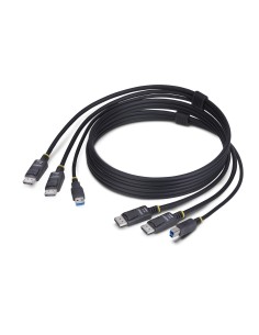 Cable KVM DisplayPort de Doble Pantalla con USB 5Gbps de 1,8m - 4K 60Hz - DP 1.2 - Cable para Conmutador KVM para Dos Monitores
