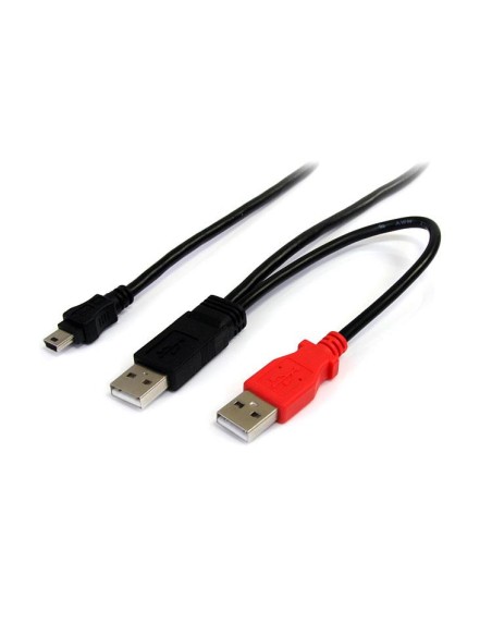 Cable de 1,8m USB 2.0 en Y para Discos Duros Externos - Cable Mini B a 2x USB A