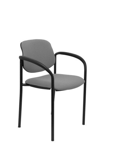 Silla fija Villalgordo bali gris chasis negro con brazos