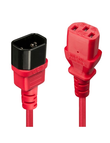 30477 cable de transmisión Negro, Rojo 1 m C14 acoplador C13 acoplador