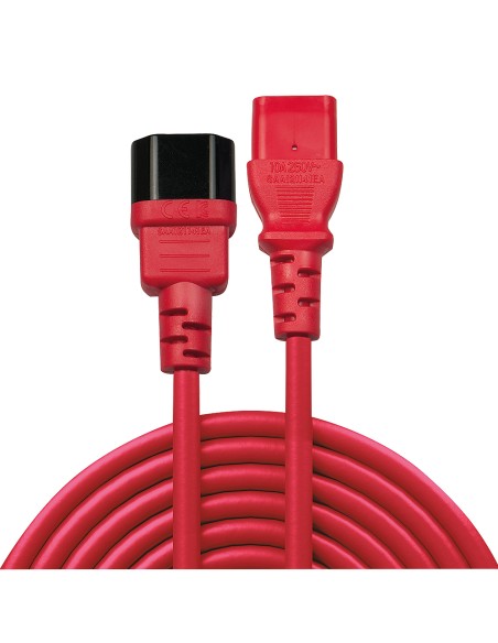 30478 cable de transmisión Rojo 2 m C14 acoplador C13 acoplador