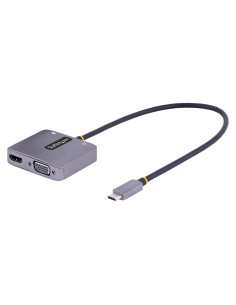 Adaptador de Vídeo USB C, Adaptador Multipuertos USB Tipo C a HDMI VGA con Salida de Audio de 3,5mm, HDR 4K a 60Hz, PD 3.0 de 10