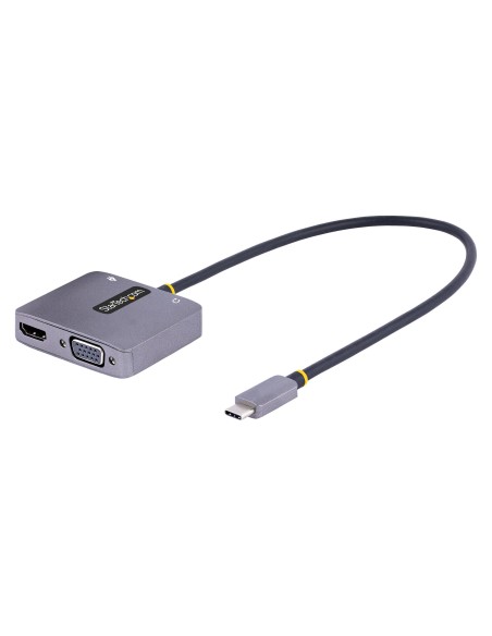Adaptador de Vídeo USB C, Adaptador Multipuertos USB Tipo C a HDMI VGA con Salida de Audio de 3,5mm, HDR 4K a 60Hz, PD 3.0 de 10