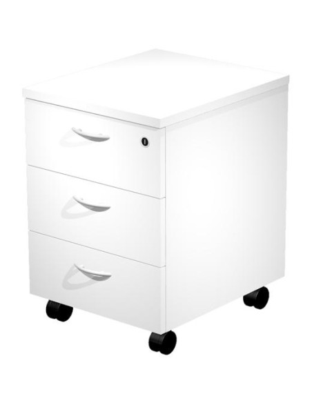 ARTEXPORT CAJONERA PRESTO 3 CAJONES C/RUEDAS GUÍAS METÁLICAS CERRADURA BLANCO -DESMONTADO-