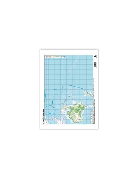 Paq 50 mapas oceania fisico mudos