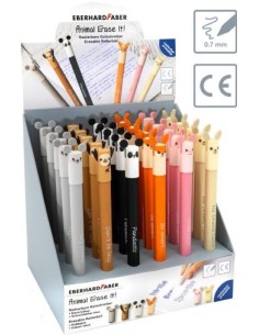 EXP 36 BOLIGRAFOS ROLLER GEL BORRABLE ANIMALES