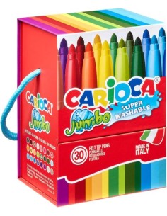 Caja 30 rotuladores carioca jumbo superlavables colores surtidos