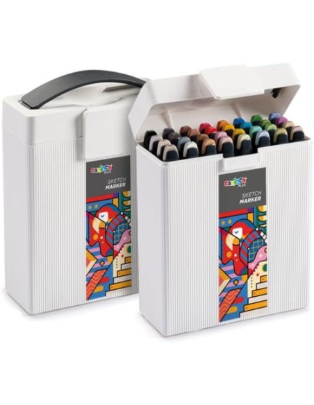 Caja 32 rotuladores sketch markers doble punta base alcohol