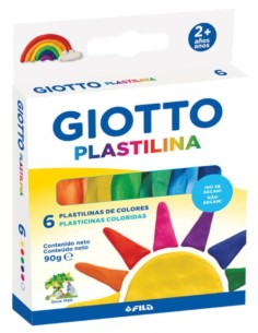 Estuche 6 barras de plastilina giotto 15 g colores clasicos