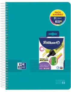 Pack cuaderno espiral a4 160h 90g cuad5x5 ebook8 liveampgo pack 4 marcadores fluorescentes textmaker 490