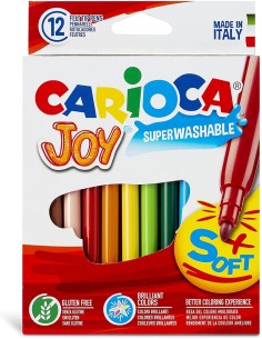 ESTUCHE 12 ROTULADORES CARIOCA JOY PUNTA FINA SUPERLAVABLE