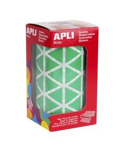 ROLLO GOMETS TRIANGULARES VERDE AUTOADHESIVOS 20MM