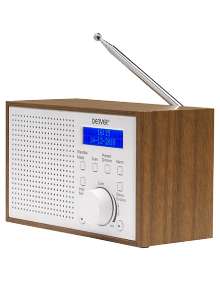 DAB-46WHITE Internet Analógico y digital Marrón, Blanco