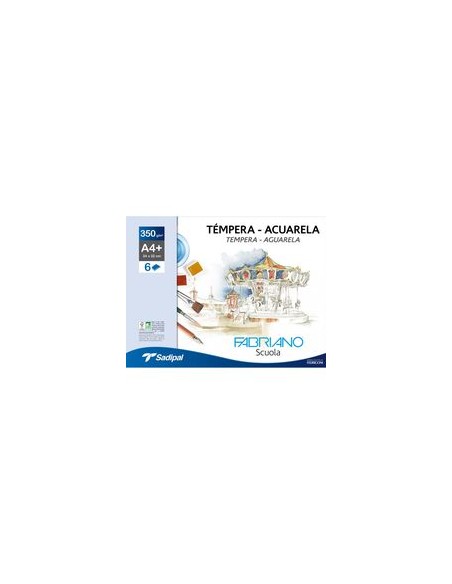 Minipack 6 laminas acuarela a4 350g fabriano scuola Minipack 6 laminas acuarela a4 350g fabriano scuola