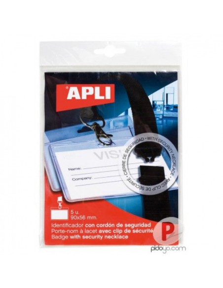 BOLSA 5 IDENTIFICADOR CON CORDON DE SEGURIDAD 90X56 MM
