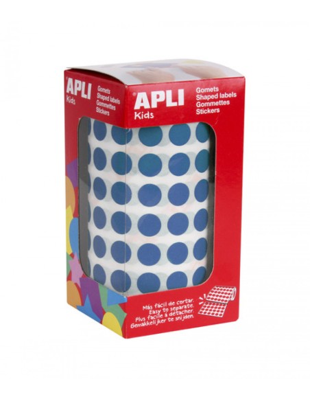 ROLLO GOMETS REDONDO AZUL AUTOADHESIVOS 105MM