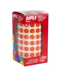 ROLLO GOMETS REDONDO NARANJA AUTOADHESIVOS 105MM