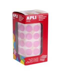 ROLLO GOMETS REDONDO ROSA AUTOADHESIVOS 15MM