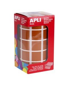 ROLLO GOMETS CUADRADOS MARRON AUTOADHESIVOS 20MM