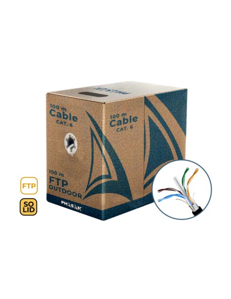 Bobina de cable de red FTP Cat.6 exterior CCA AWG23 100 m  PHR 671