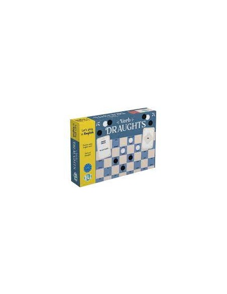 VERB DRAUGHTS LETS PLAY IN ENGLISH CAJA JUEGO