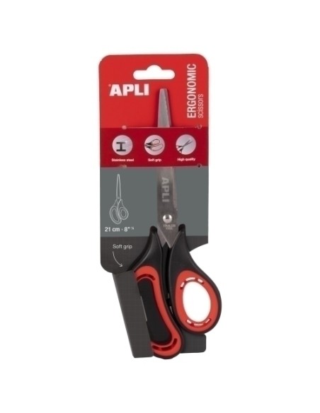 TIJERAS APLI  21cm. ERGONOMICA - Pack de 12 unidades
