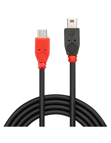 31717 cable USB 0,5 m USB 2.0 Mini-USB B Micro-USB B Negro, Rojo