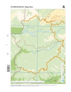 Paq 50 mapas extremadura fisico mudos