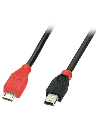 31717 cable USB 0,5 m USB 2.0 Mini-USB B Micro-USB B Negro, Rojo