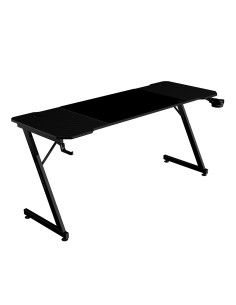 MGD-X160, Mesa Gaming Ergonómica, Superficie en Fibra de Carbono, Estructura Metálica, Alfombrilla XXL, Soporte Auriculares y Be