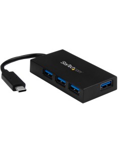 Hub USB C de 4 Puertos - Ladrón USB Tipo-C con 4 Puertos USB-A (USB 3.0 SuperSpeed 5Gbps) Bus USB o Autoalimentación - Hub de Ca