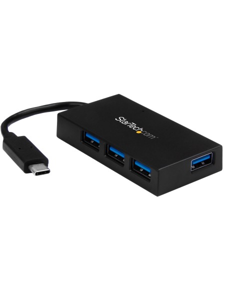 Hub USB C de 4 Puertos - Ladrón USB Tipo-C con 4 Puertos USB-A (USB 3.0 SuperSpeed 5Gbps) Bus USB o Autoalimentación - Hub de Ca