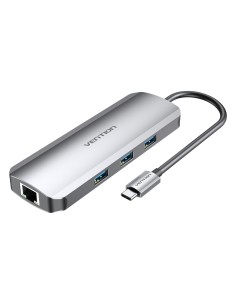 Docking USB Tipo-C TOLHB/ 1xHDMI/ 3xUSB/ 1xUSB Tipo-C PD/ 1xRJ45 1xLector Tarjetas SD y MicroSD/ Jack 3.5/ Gris