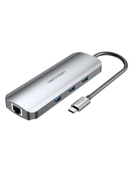 Docking USB Tipo-C TOLHB/ 1xHDMI/ 3xUSB/ 1xUSB Tipo-C PD/ 1xRJ45 1xLector Tarjetas SD y MicroSD/ Jack 3.5/ Gris