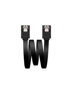 CABLE SATA III DATOS 6G CON ANCLAJES, NEGRO, 0.5 M