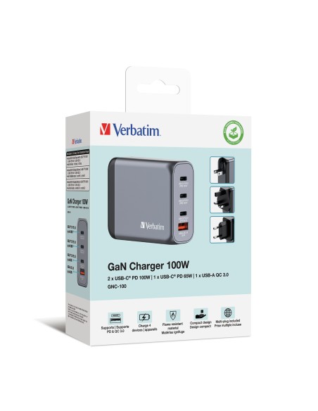 GNC-100 Universal Negro, Gris Corriente alterna Carga rápida Interior