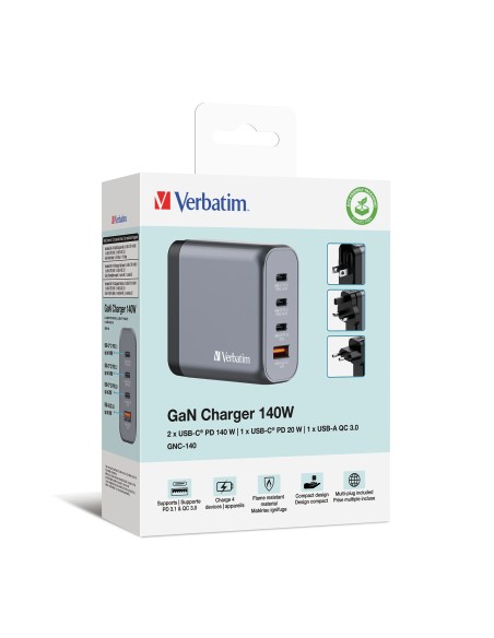 GNC-140 Universal Negro, Gris Corriente alterna Carga rápida Interior