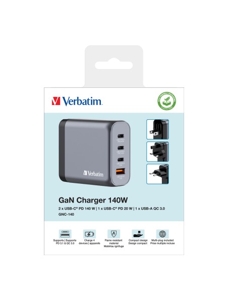 GNC-140 Universal Negro, Gris Corriente alterna Carga rápida Interior