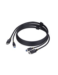 Cable KVM DisplayPort y USB 3.0 5Gbps de 1,8m - 4K 60Hz - Cable Combo DP 1.2 y USB para Switch Conmutador KVM