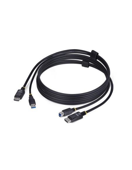 Cable KVM DisplayPort y USB 3.0 5Gbps de 1,8m - 4K 60Hz - Cable Combo DP 1.2 y USB para Switch Conmutador KVM