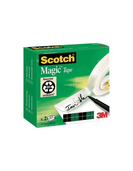 PACK 2 CINTAS ADH. INV. SCOTCH MAGIC 12X66M - Pack de 9 unidades