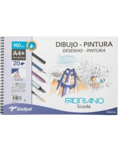 Bloc dibujo espiral tempera acuarela a4 20h 160g microperforado abriano