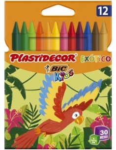 ESTUCHE 12 CERAS PLASTIDECOR COLORES EXOTICO