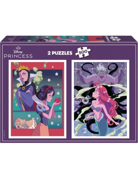 PUZZLE 2X500 PIEZAS VILLANAS Y PRINCESAS