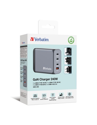 GNC-240 Universal Negro, Gris Corriente alterna Carga rápida Interior