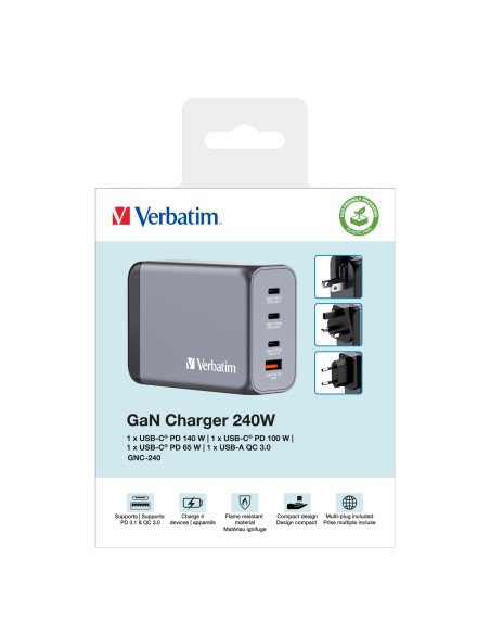 GNC-240 Universal Negro, Gris Corriente alterna Carga rápida Interior