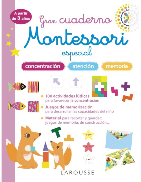 Gran cuaderno Montessori especial concentracion atencion y memoria A partir de 3 anos