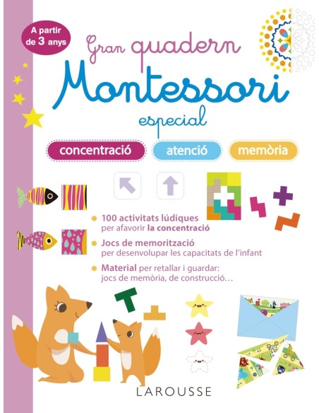 Gran quadern Montessori especial concentracio atencio i memoria A partir de 3 anys